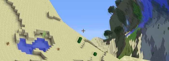 A scene from Minecraft, except the world is distorted and wavy