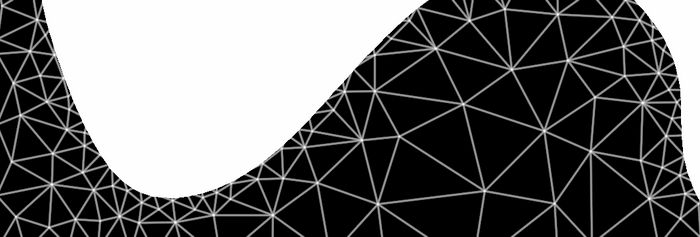 Abstract blob with an irregular triangle mesh behind